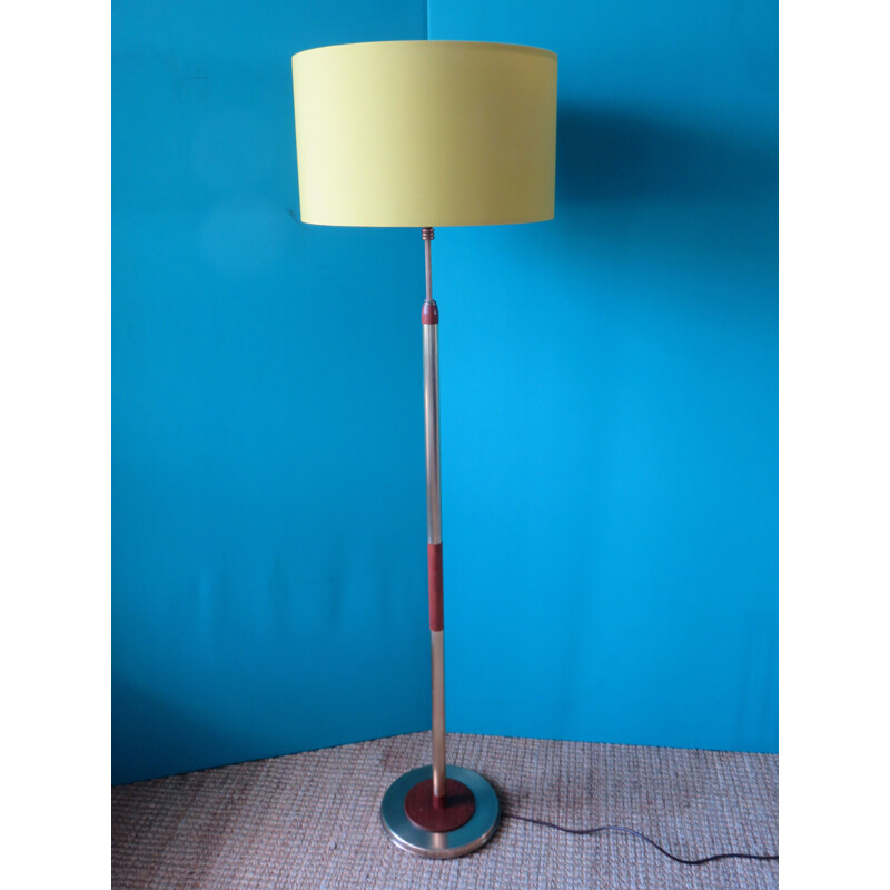 Lampadaire vintage en laiton et teck, Danemark 1955