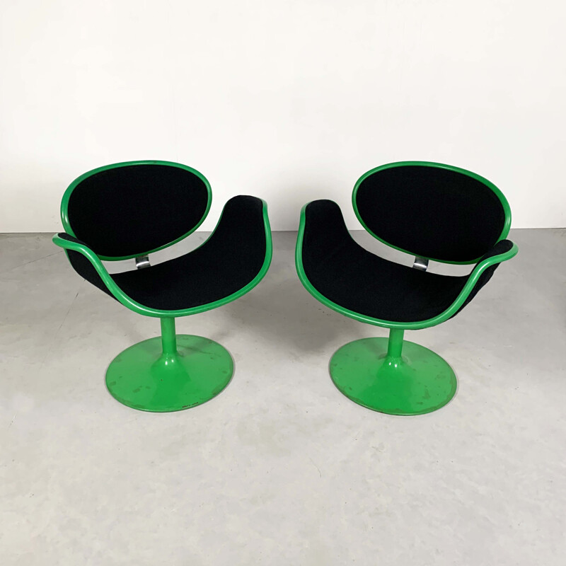 Pair of vintage Little Tulip Chairs 1st Edition by Pierre Paulin for Artifort, 1960s