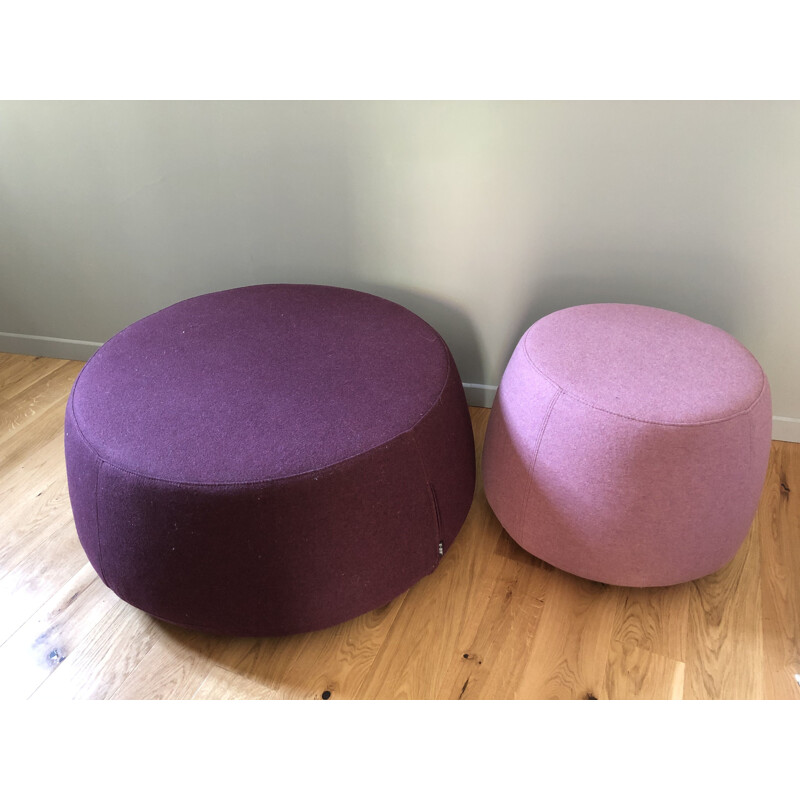 Pair of vintage "Denny" pouffes by Alf Da Frè