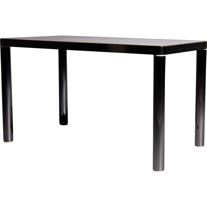 Vintage Salvarani dining table with chromed steel frame 1980