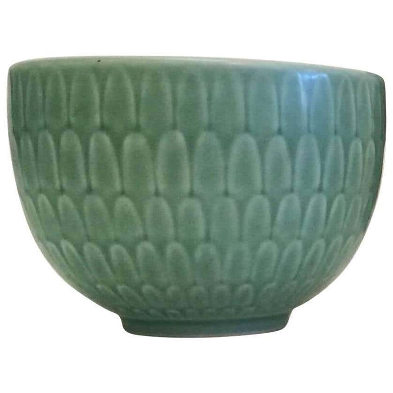 Bol vintage en faïence verte de Marselis Bowl Royal Copenhagen Nils Thorsson, 1950