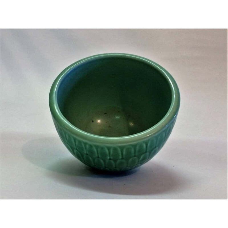 Vintage bowl green by Marselis Bowl Royal Copenhagen Nils Thorsson, 1950