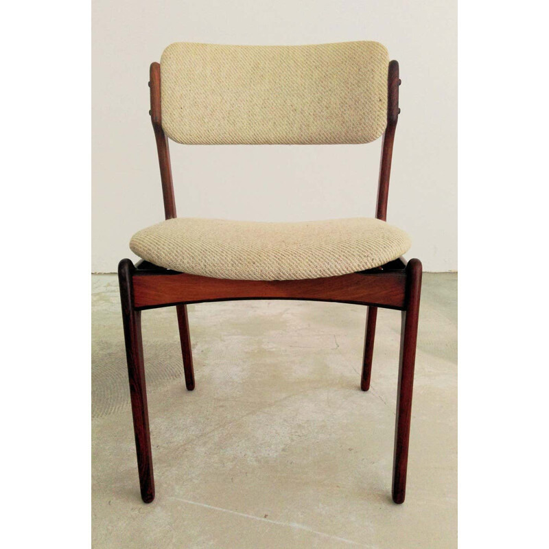 Ensemble de 4 chaises vintage par Oddense Maskinsnedkeri Erik Buch Danish