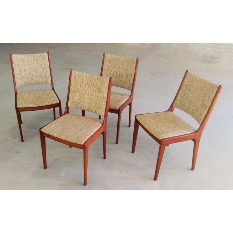 Set of 4 vintage Teak Dining Chairs,Johannes Andersen  Inc. Reupholstery