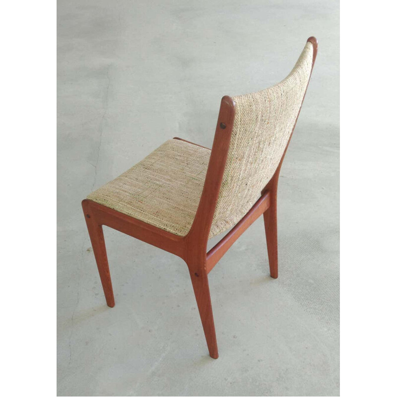 Set of 4 vintage Teak Dining Chairs,Johannes Andersen  Inc. Reupholstery