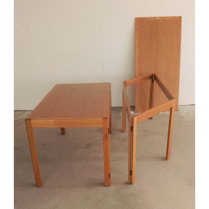 Vintage oak folding desk by Fredericia Stolefabrik Børge Mogensen, Denmark 1971