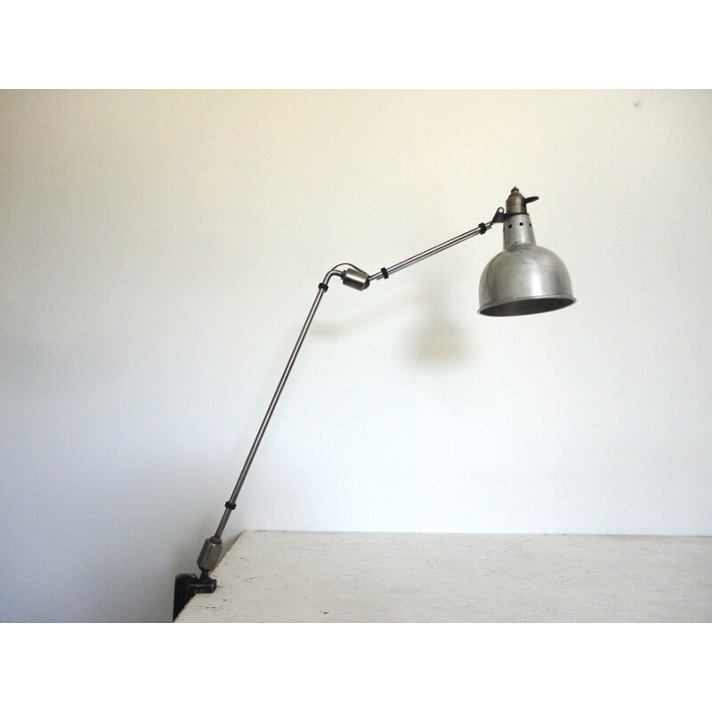 Industrial French desk lamp in chromed metal, Georges HOUILLON - 1930s