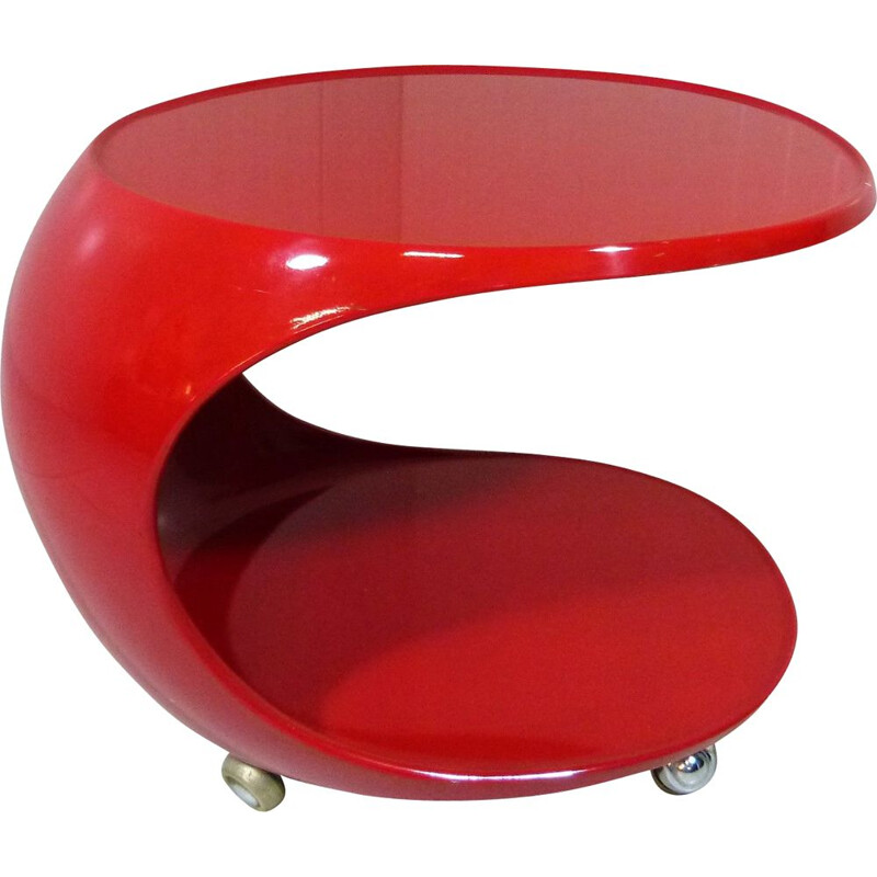 Table d'appoint vintage d'Opal, Spaceage Allemagne 1960