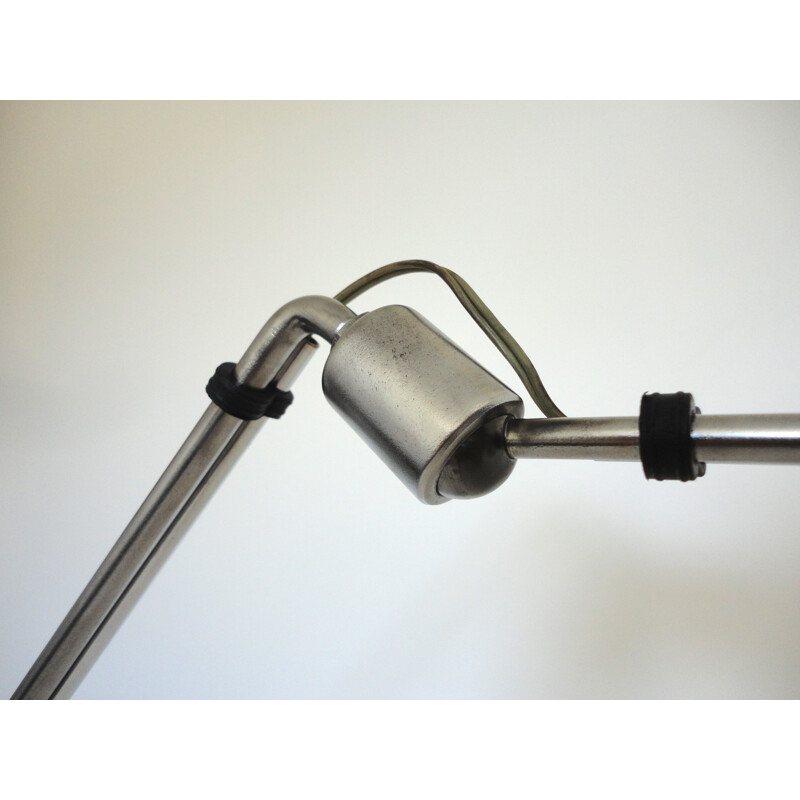 Industrial French desk lamp in chromed metal, Georges HOUILLON - 1930s