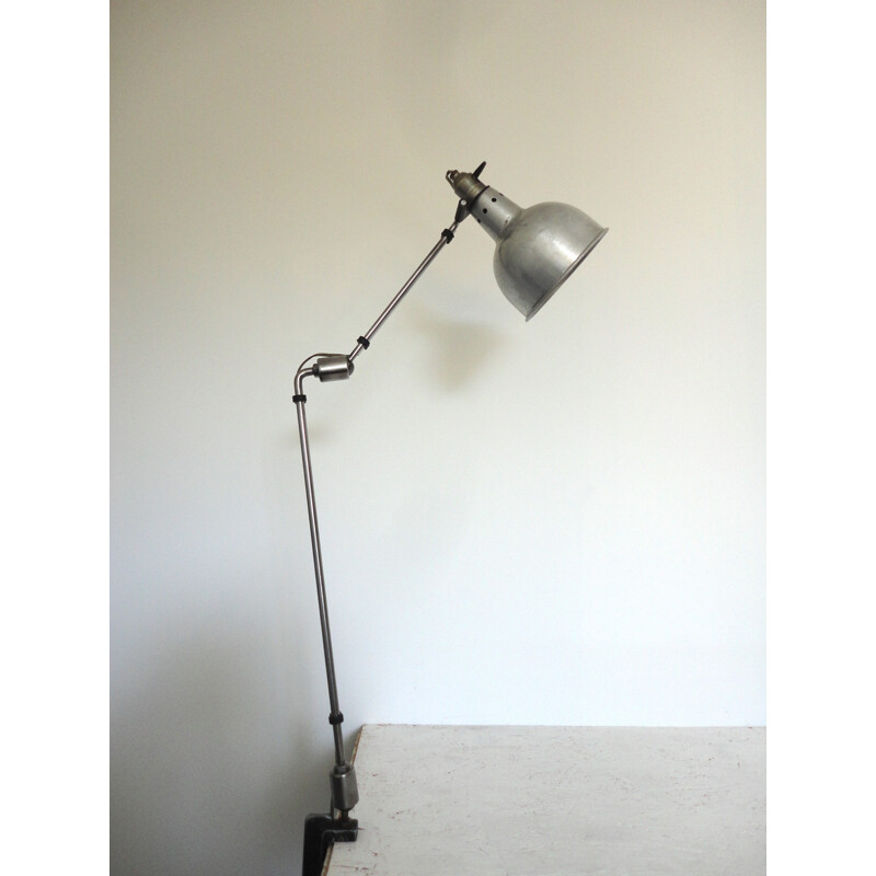 Industrial French desk lamp in chromed metal, Georges HOUILLON - 1930s