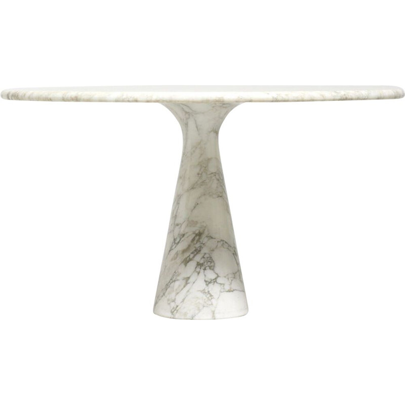 Vintage Pedestal Dinning Table in Marble by Angelo Mangiarotti, Italy - 1970s