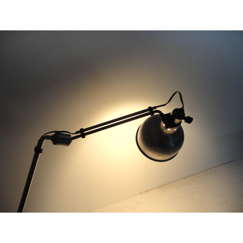 Industrial French desk lamp in chromed metal, Georges HOUILLON - 1930s