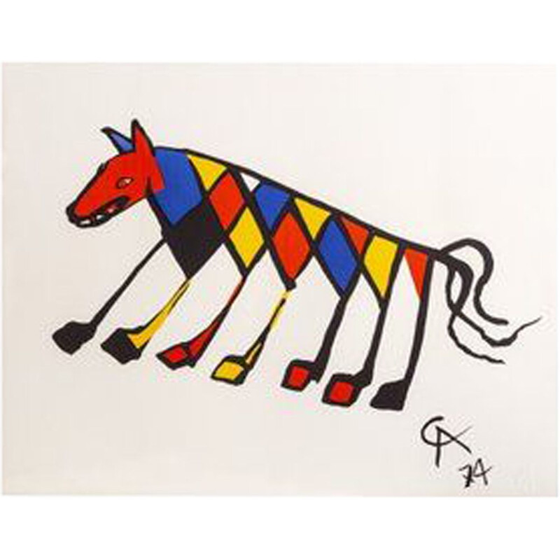 Vintage Limited Edition Print Lithograph by Alexander Calder, 1974