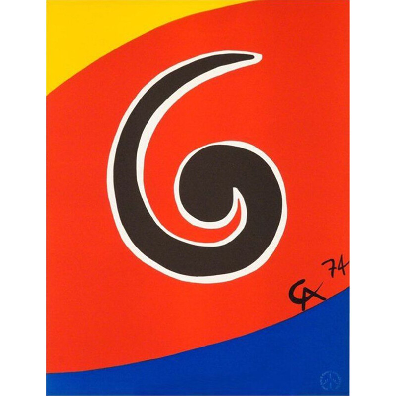 Vintage Swirl Limited Edition Lithograph by Alexander Calder, 1974
