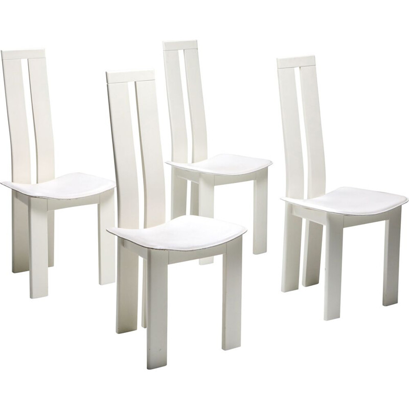 Set of 4 Vintage Dining Chairs Pietro Costantini 1980s