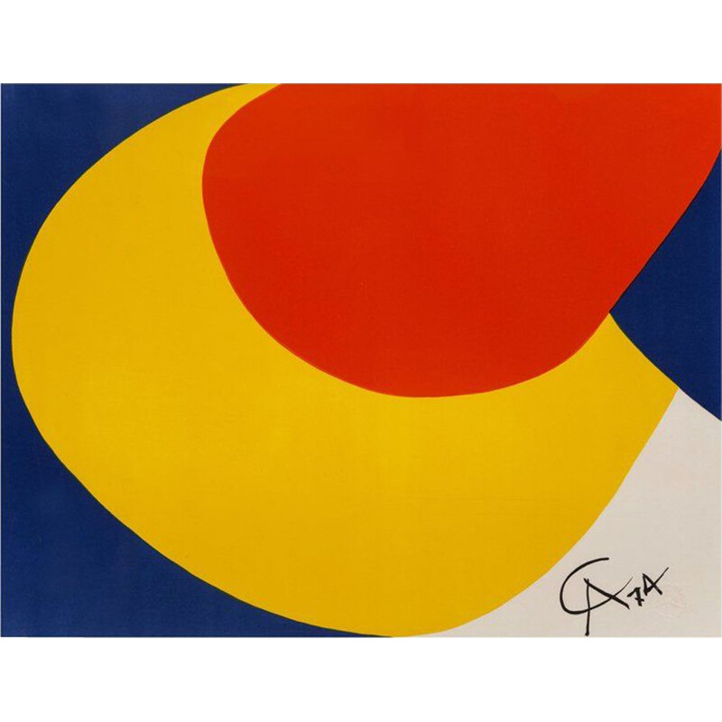 Vintage Convection Limited Edition Print Lithograph by Alexander Calder, 1974