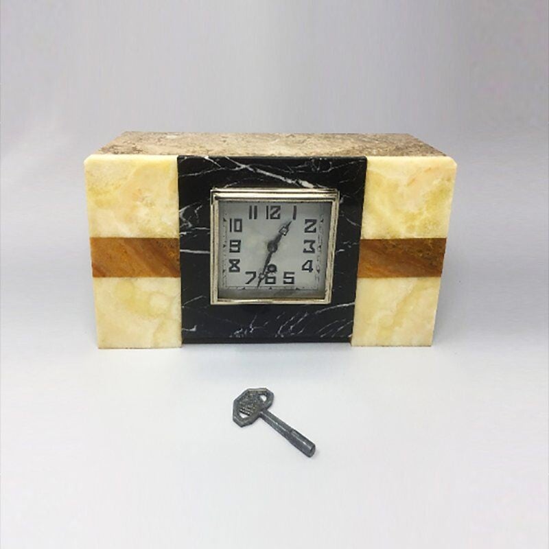 Vintage Art Deco reloj de mármol por Manufrance, francés 1930