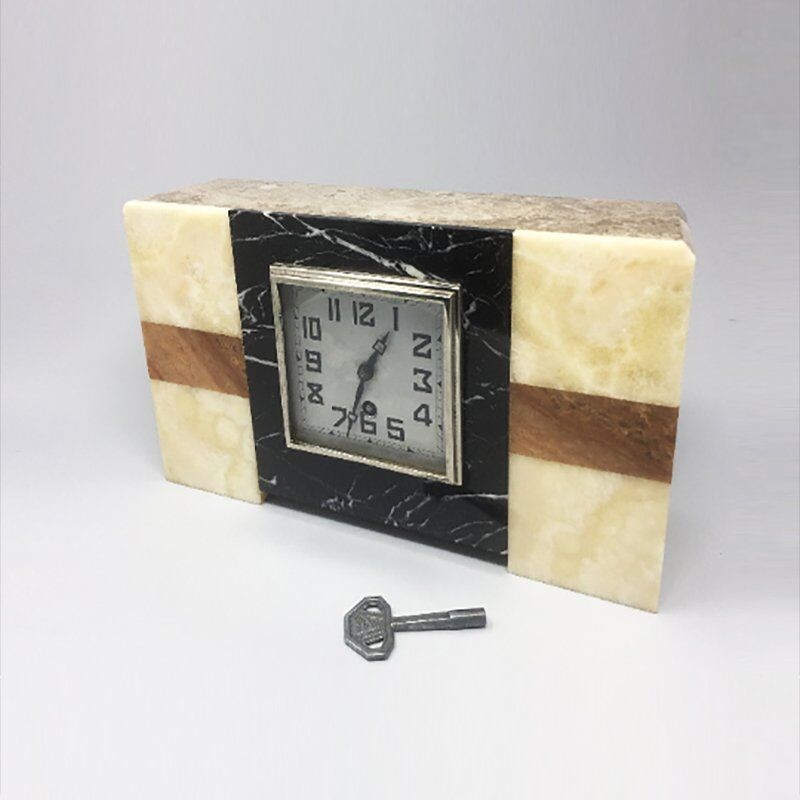 Vintage Art Deco Marmoruhr von Manufrance, Französisch 1930