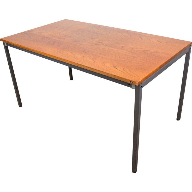 Vintage Teak and Steel Dining Table by Marius Byrialsen for Danish Nipu 1960