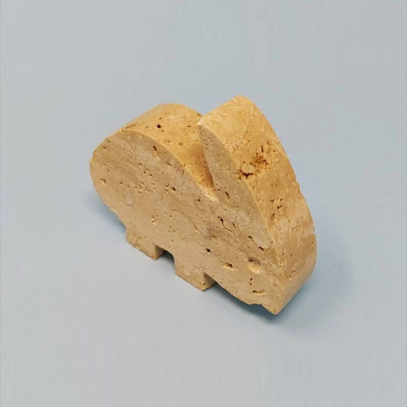 Vintage Travertine Rabbit Sculpture by Enzo Mari for F.lli Mannelli, 1970s