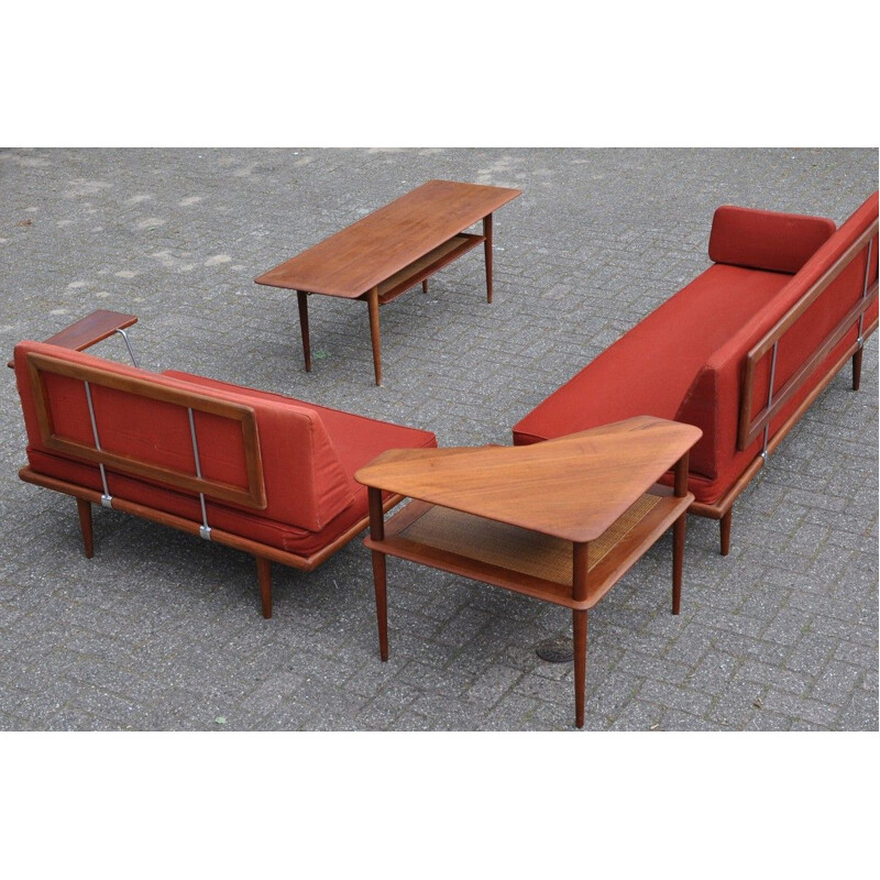 3-seater sofa or daybed Minerva teak by Peter Hvidt and Orla Molgaard Nielsen for France and Daverkosen, Denmark