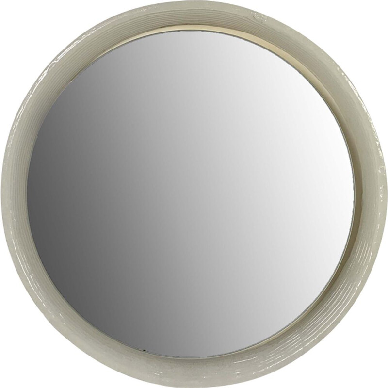 Vintage Glass Round Mirror by Egon Hillebrand for Hillebrand Lighting, 1970s