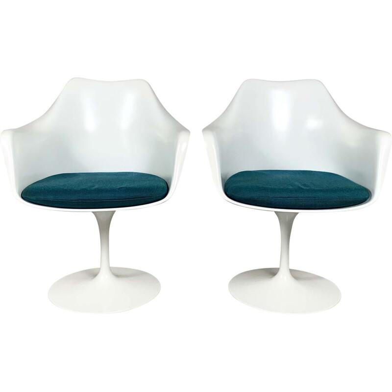 Pair of vintage Tulip Armchairs by Eero Saarinen for Knoll, 1970s