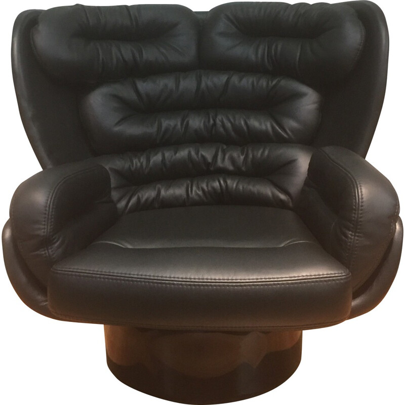 Fauteuil lounge Comfort "ELDA" noir, Joe COLOMBO - 1970