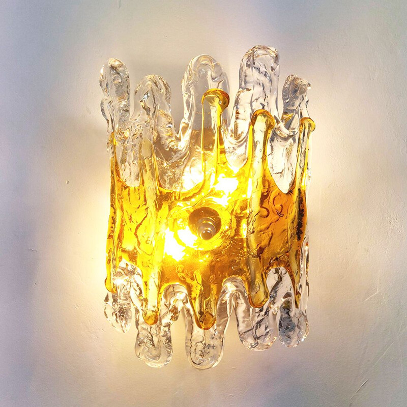 Pair of Murano Glass Sconces, Mazzega,Italian 1960s