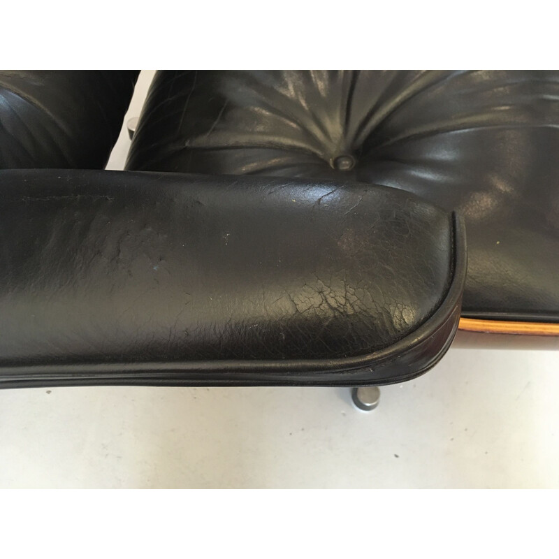 Vintage Eames Lounge Chair et Ottoman Palissandre Charles & Ray 1975