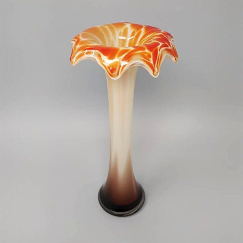 Vintage Hand Blown Murano Glass Vase Italian 1970s