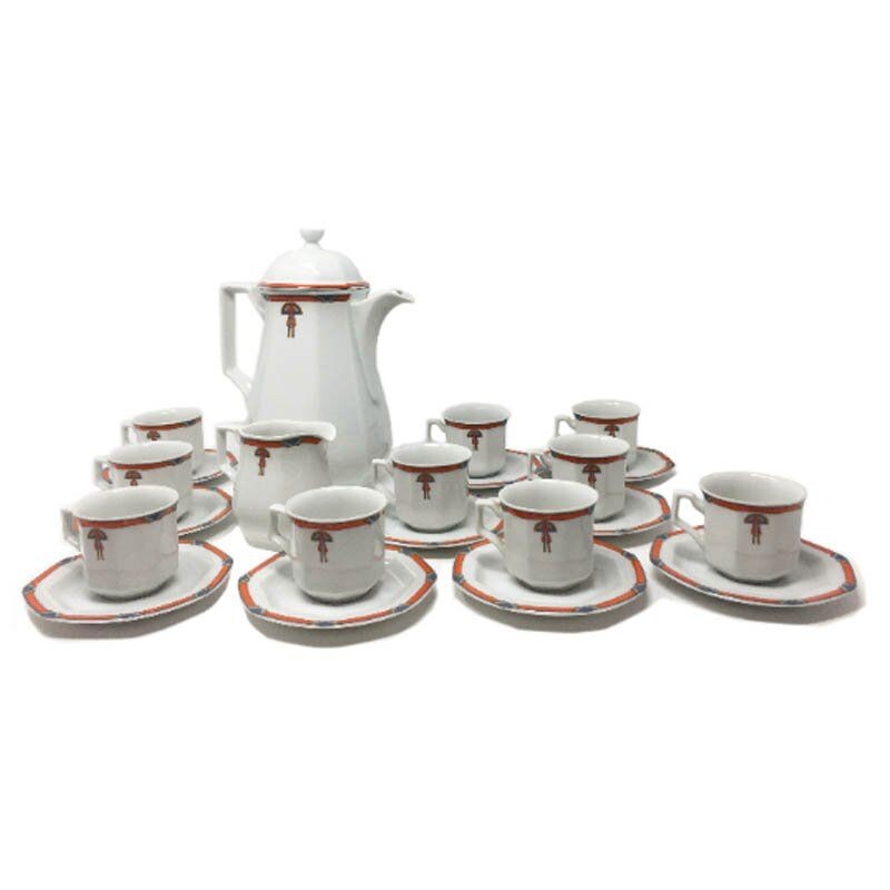 Vintage Art Deco ceramic coffee and tea set, Germany 1930