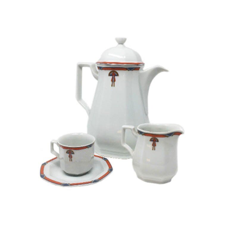 Vintage Art Deco ceramic coffee and tea set, Germany 1930
