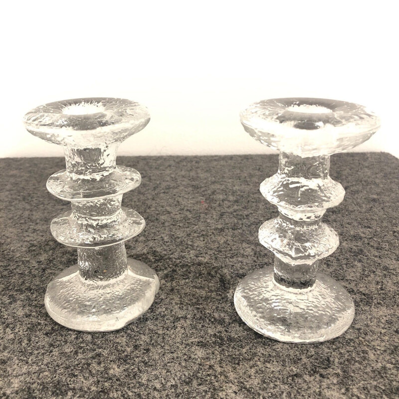 Pair of Timo Sarpaneva's vintage candleholders for Iitalia Finnish origin 1970