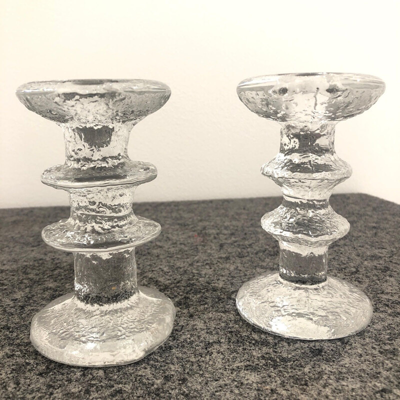 Pair of Timo Sarpaneva's vintage candleholders for Iitalia Finnish origin 1970