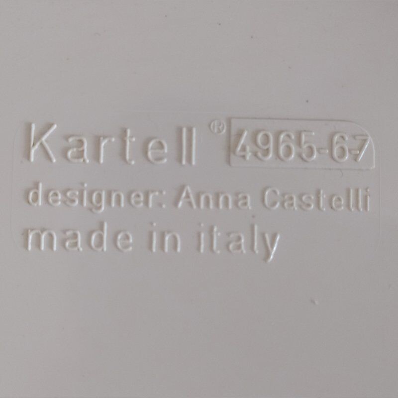 Pair of vintage White Plastic Modular Cabinets by Anna Castelli Ferrieri for Kartell Italian, 1970s