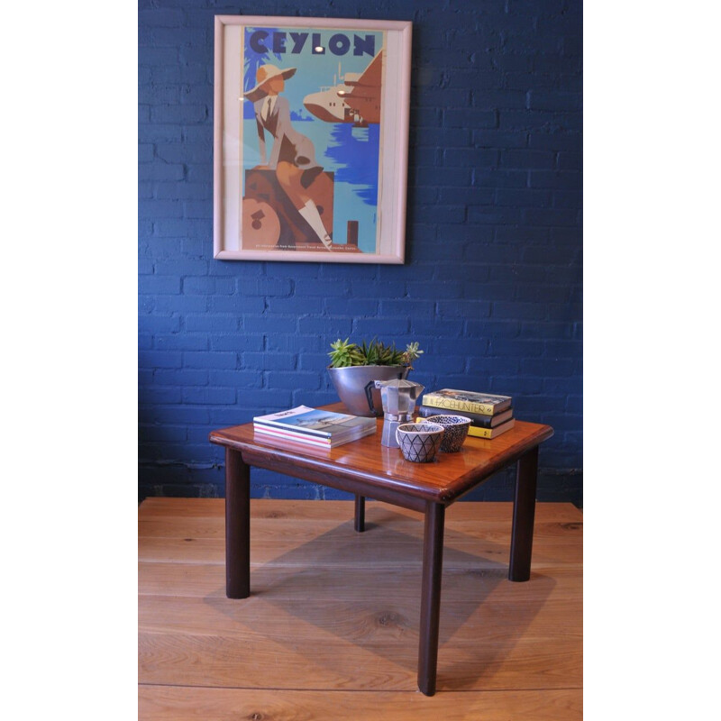 Square Mid-Century Rosewood & Teak Coffee Table from Dyrlund