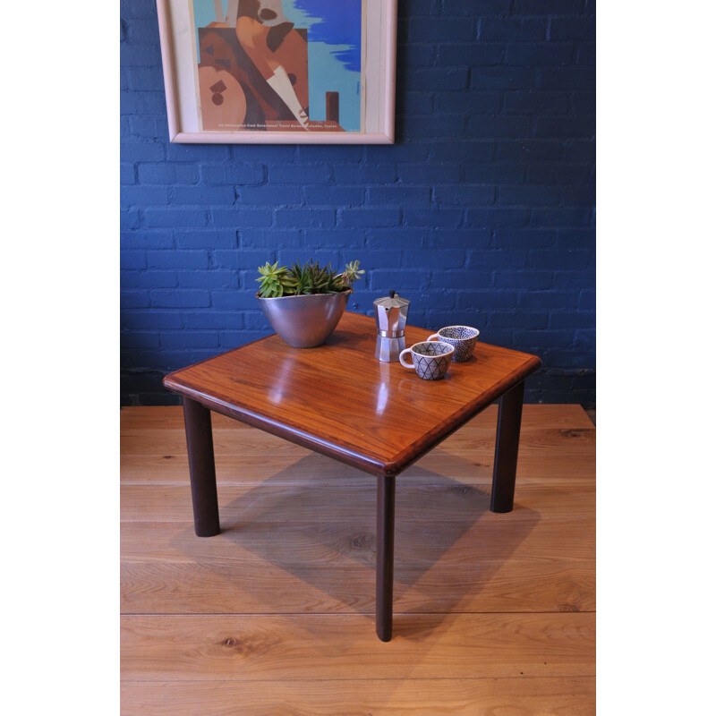 Square Mid-Century Rosewood & Teak Coffee Table from Dyrlund