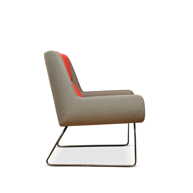 Sedia Hush rossa e grigia di Naughtone x Herman Miller, 2006