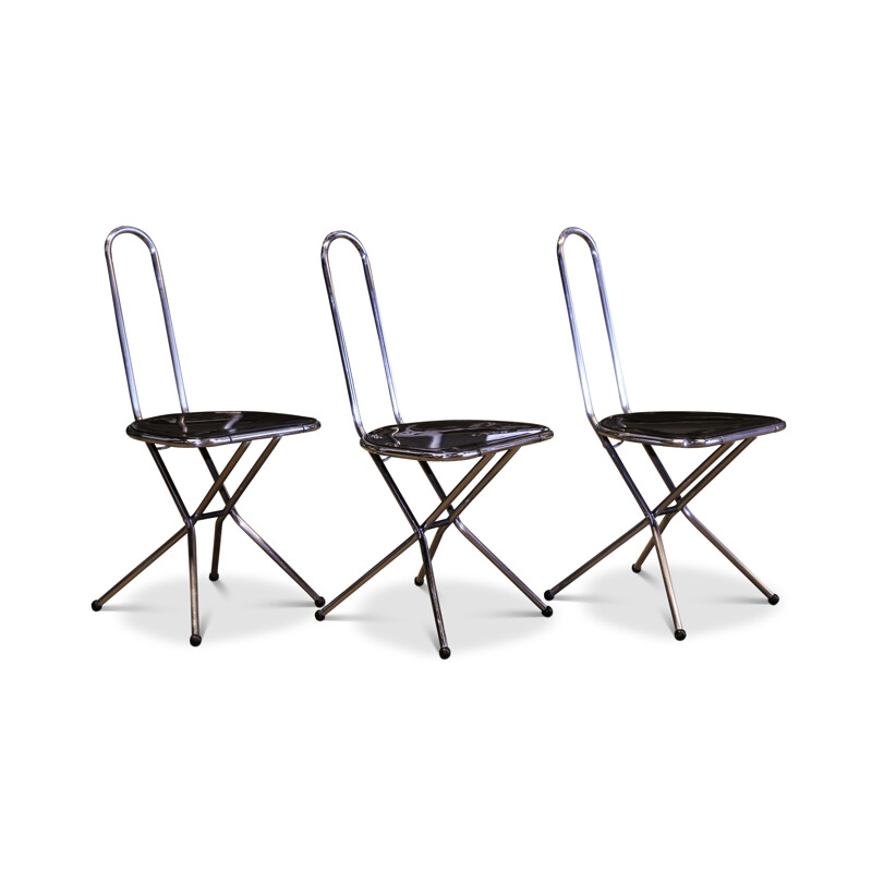 Cadeira dobrável cromada Vintage por Niels Gammelgaard para Ikea, 1980