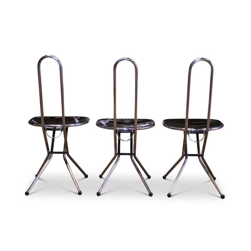 Vintage chrome folding chair by Niels Gammelgaard for Ikea, 1980