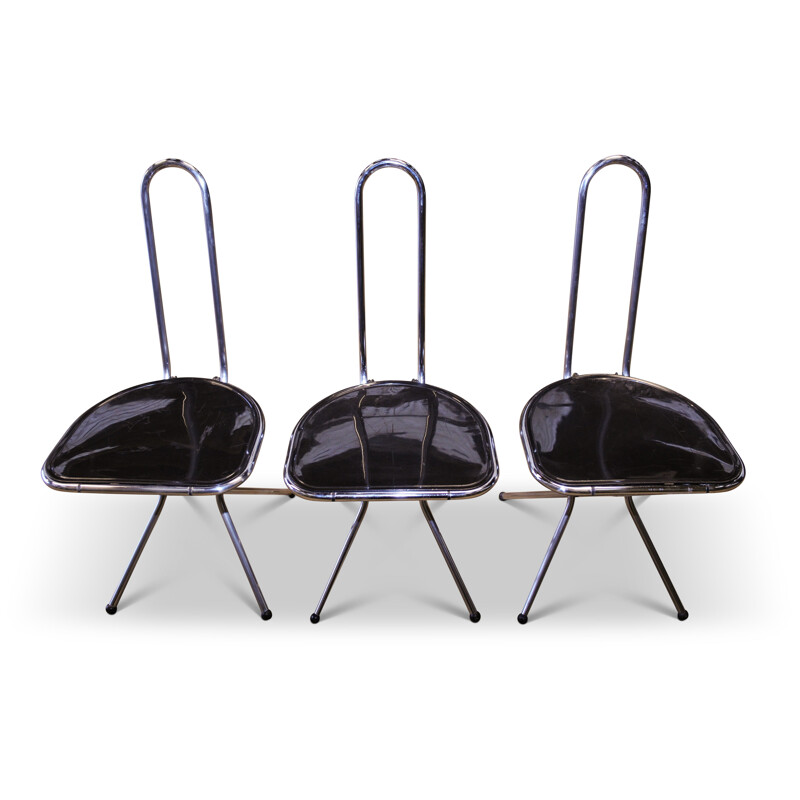 Chaise vintage pliante et chromée par Niels Gammelgaard pour Ikea, 1980