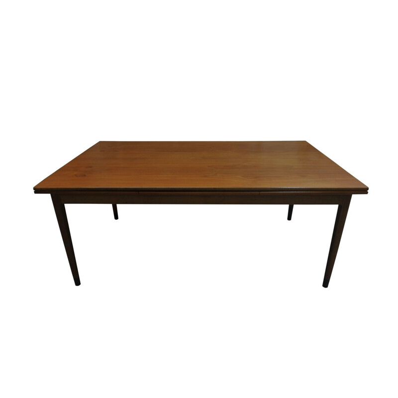 Teak Extendable Dining Table With Black Feet by Niels Otto Møller for J. L. Møllers