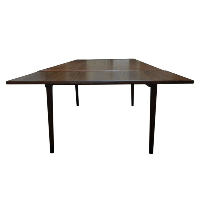 Teak Extendable Dining Table With Black Feet by Niels Otto Møller for J. L. Møllers