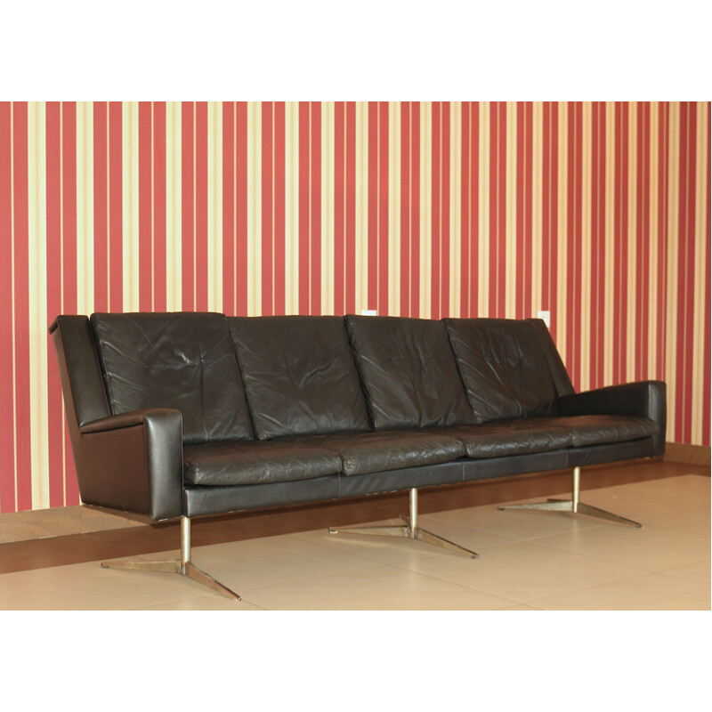 Mid-Century Leather Sofa from Skjold Sørensen, Danish 1960s