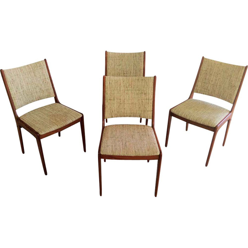 Set of 4 vintage Teak Dining Chairs,Johannes Andersen  Inc. Reupholstery