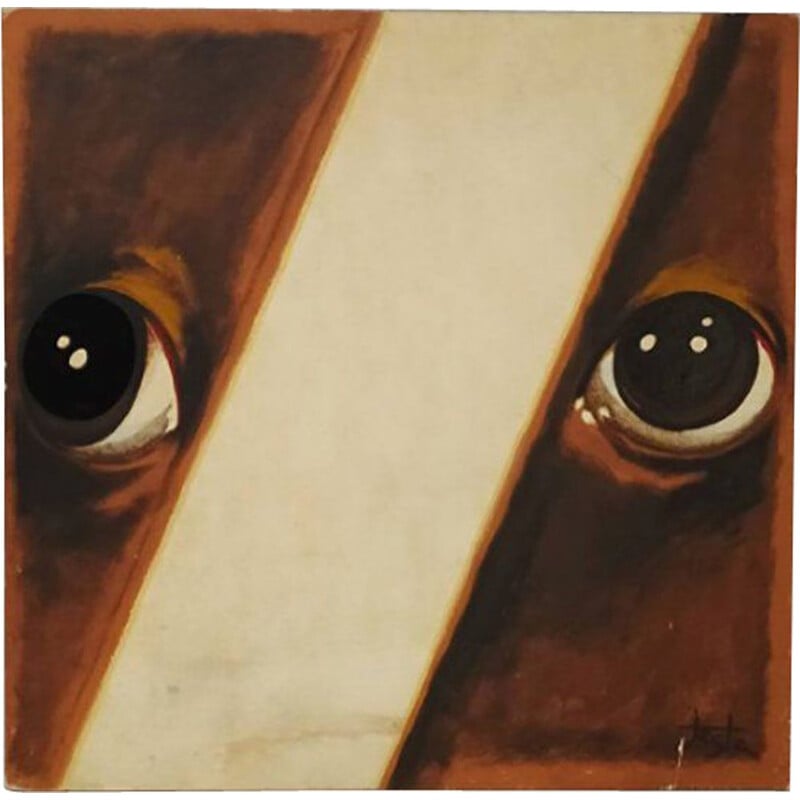 Serigrafia d'epoca di Ritratto di Ignoto di Armando Testa, 1979