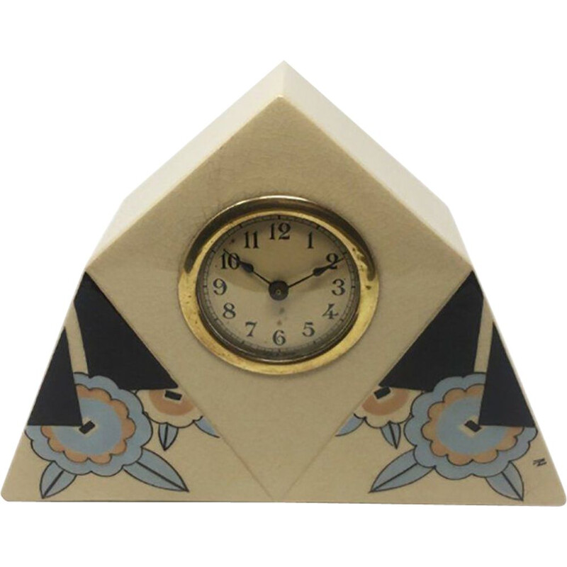 Vintage Ceramic Table Clock,Art Deco French 1930s
