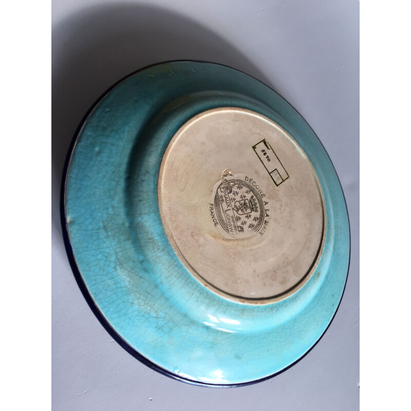 Vintage enamelled Longwy plate 1930 