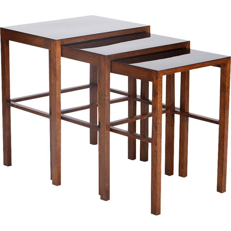 Ensemble de 3 tables gigognes vintage H50, Jindrich HALABALA - 1930